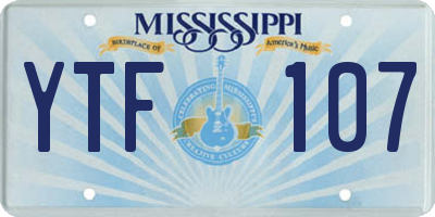 MS license plate YTF107