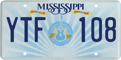 MS license plate YTF108