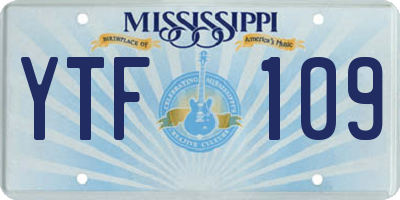 MS license plate YTF109