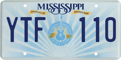 MS license plate YTF110