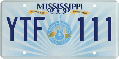 MS license plate YTF111