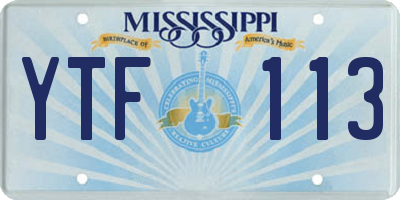 MS license plate YTF113