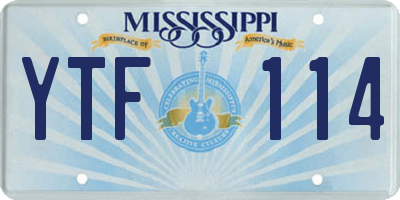 MS license plate YTF114