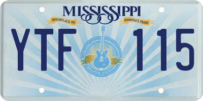 MS license plate YTF115