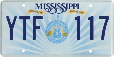 MS license plate YTF117