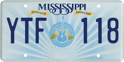MS license plate YTF118