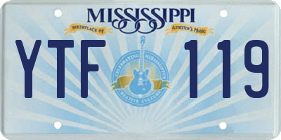 MS license plate YTF119