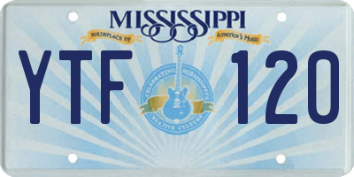 MS license plate YTF120