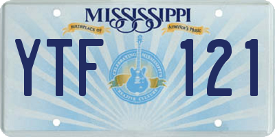 MS license plate YTF121