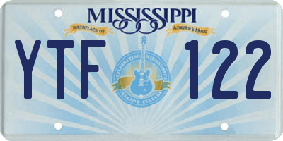 MS license plate YTF122