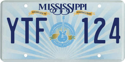 MS license plate YTF124