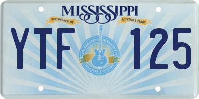 MS license plate YTF125