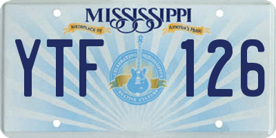 MS license plate YTF126