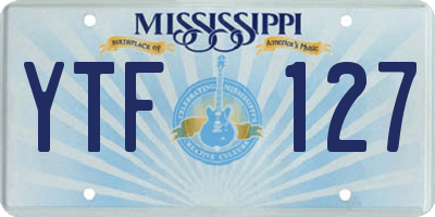 MS license plate YTF127
