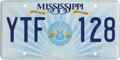 MS license plate YTF128