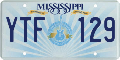 MS license plate YTF129