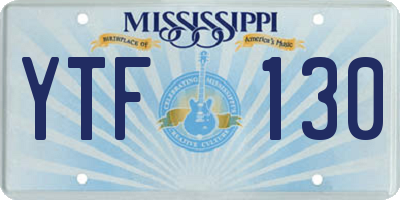 MS license plate YTF130