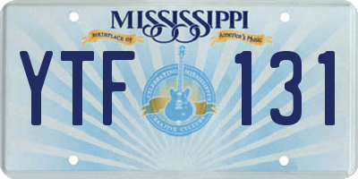 MS license plate YTF131