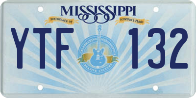 MS license plate YTF132