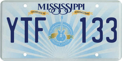 MS license plate YTF133
