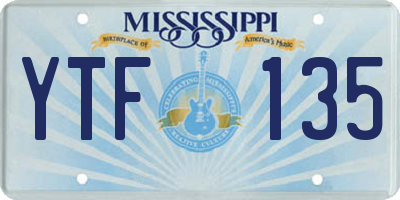 MS license plate YTF135