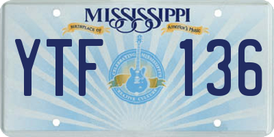 MS license plate YTF136