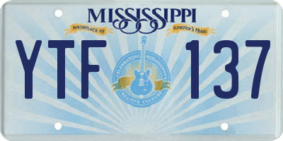 MS license plate YTF137