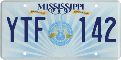MS license plate YTF142