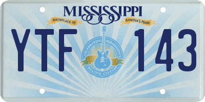 MS license plate YTF143