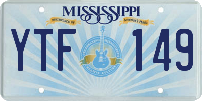MS license plate YTF149