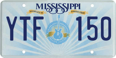 MS license plate YTF150
