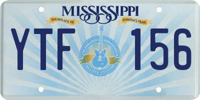 MS license plate YTF156