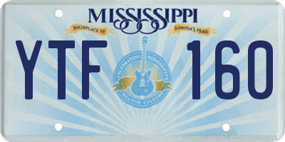 MS license plate YTF160