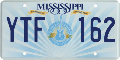 MS license plate YTF162