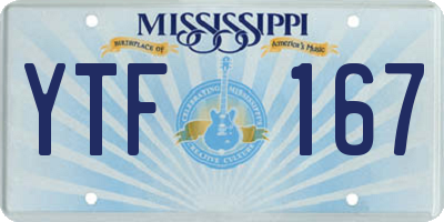 MS license plate YTF167