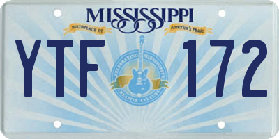 MS license plate YTF172