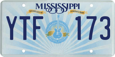 MS license plate YTF173