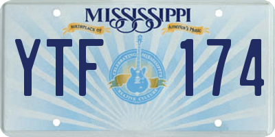 MS license plate YTF174