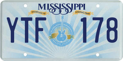 MS license plate YTF178