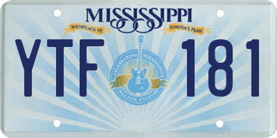 MS license plate YTF181