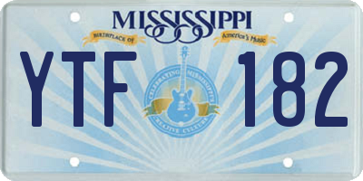 MS license plate YTF182