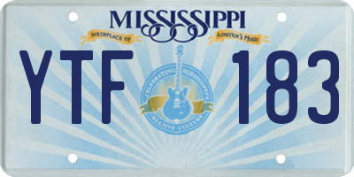 MS license plate YTF183