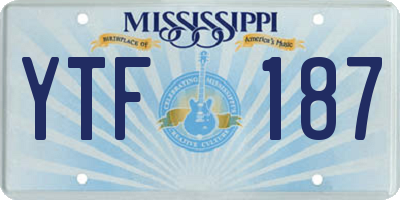 MS license plate YTF187