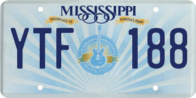 MS license plate YTF188