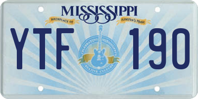 MS license plate YTF190