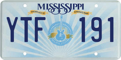 MS license plate YTF191
