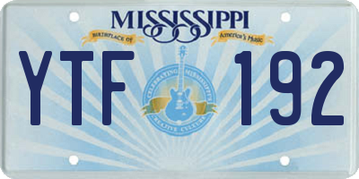 MS license plate YTF192