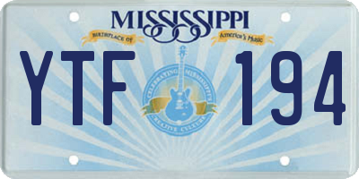 MS license plate YTF194