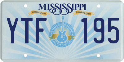 MS license plate YTF195