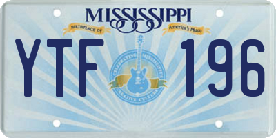 MS license plate YTF196